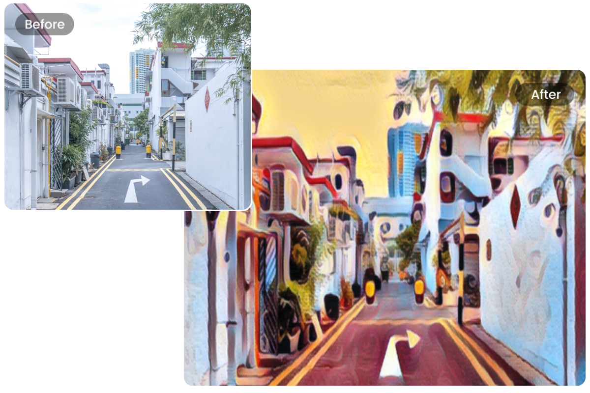 Convert landscape image into pop art filter