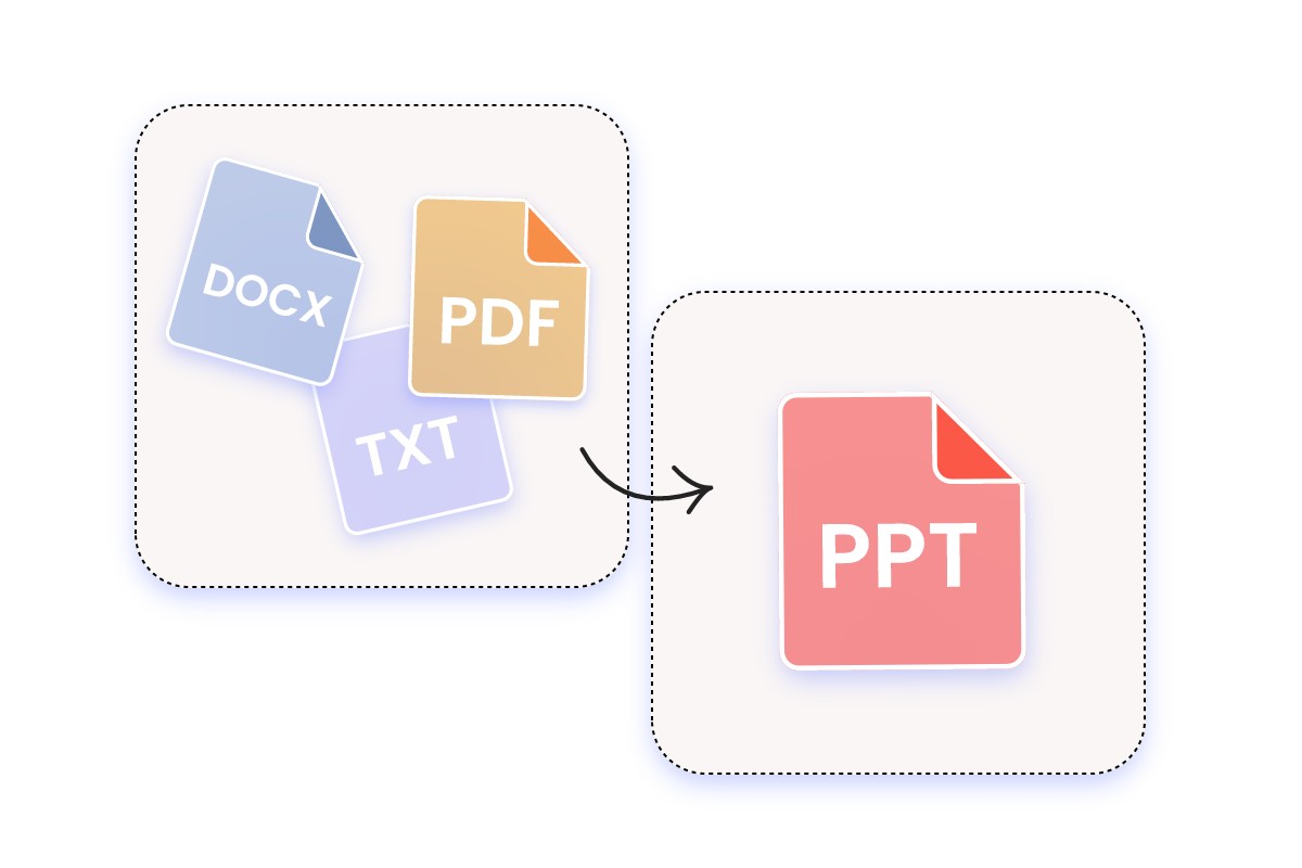 convert word, doc, docx, txt, pdf, and pptx to ppt