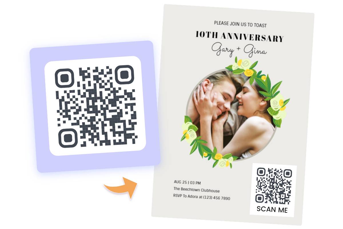 Couple poster with qr code