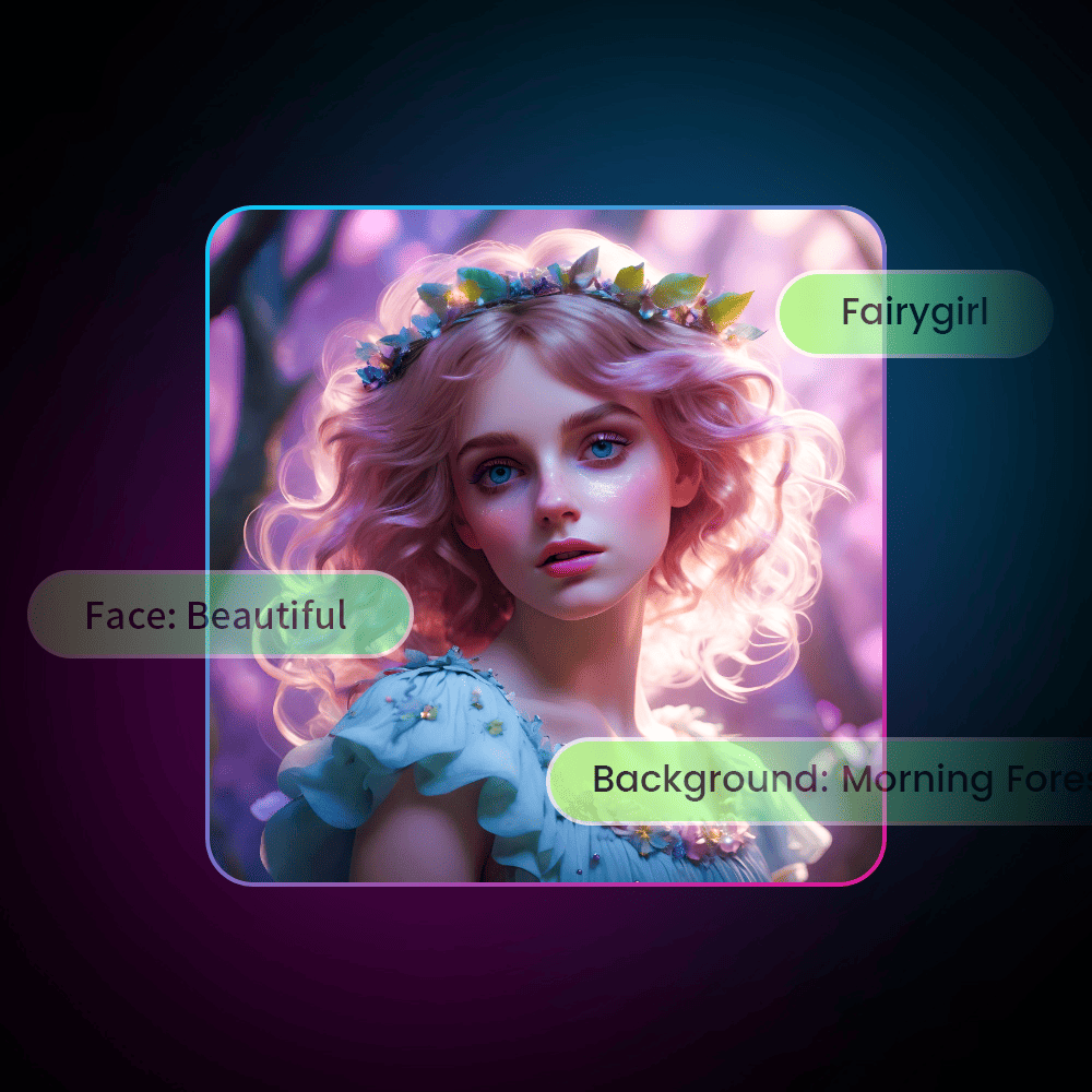 Create a beautiful girl nft from text in fotor