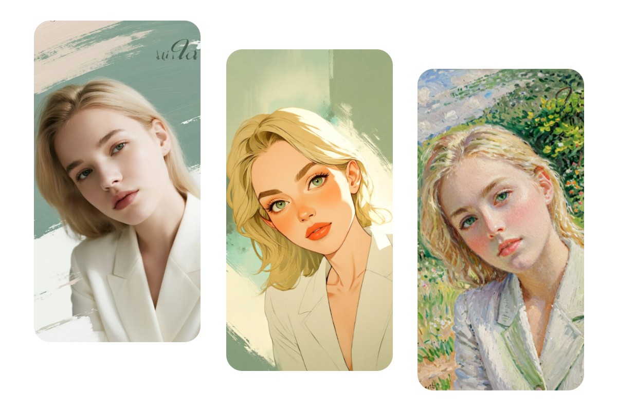 créer une photo de fond d'écran d'une belle fille dans différents styles créatifs
