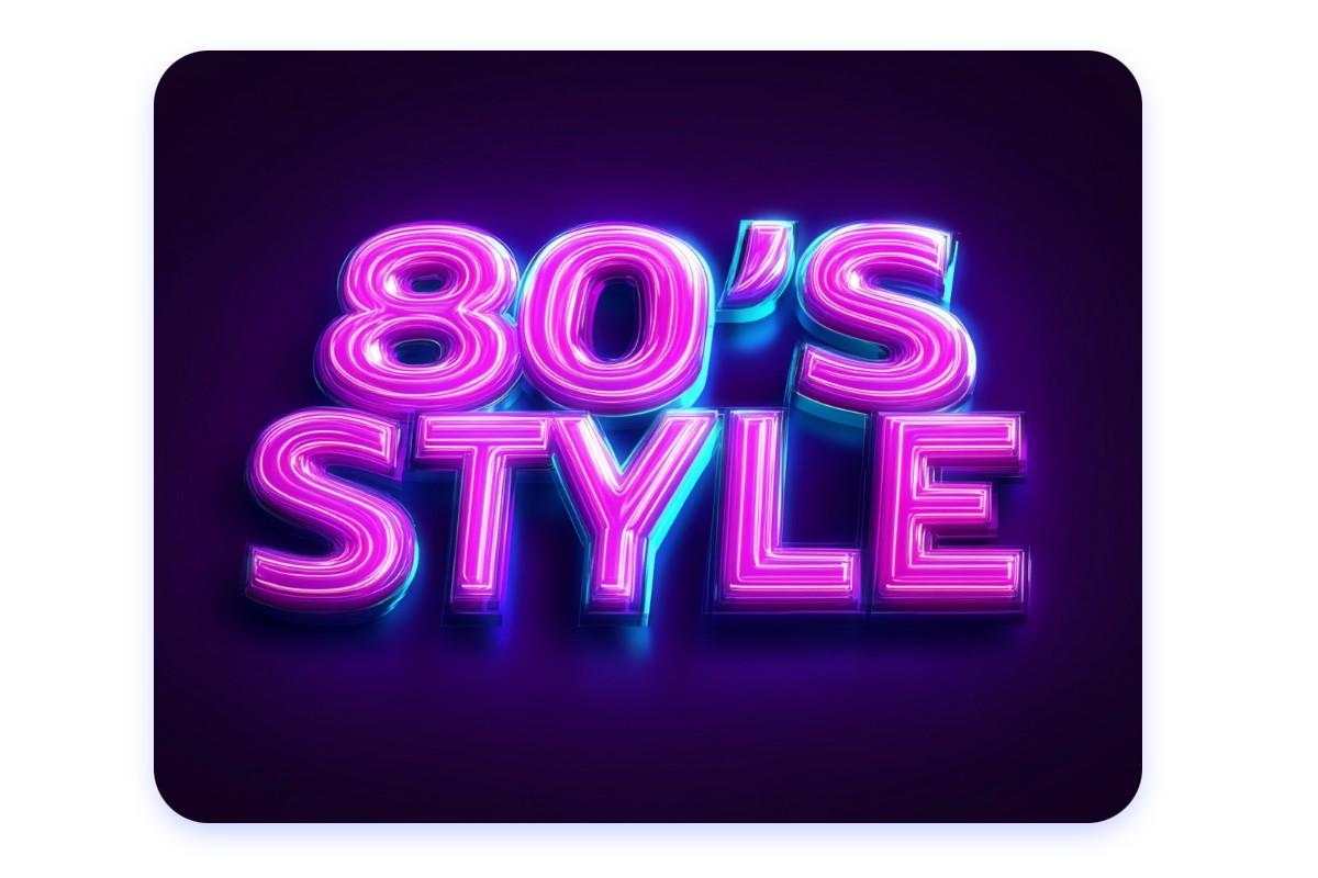 ネオンが光る80年代風​デコ文字を作成​​