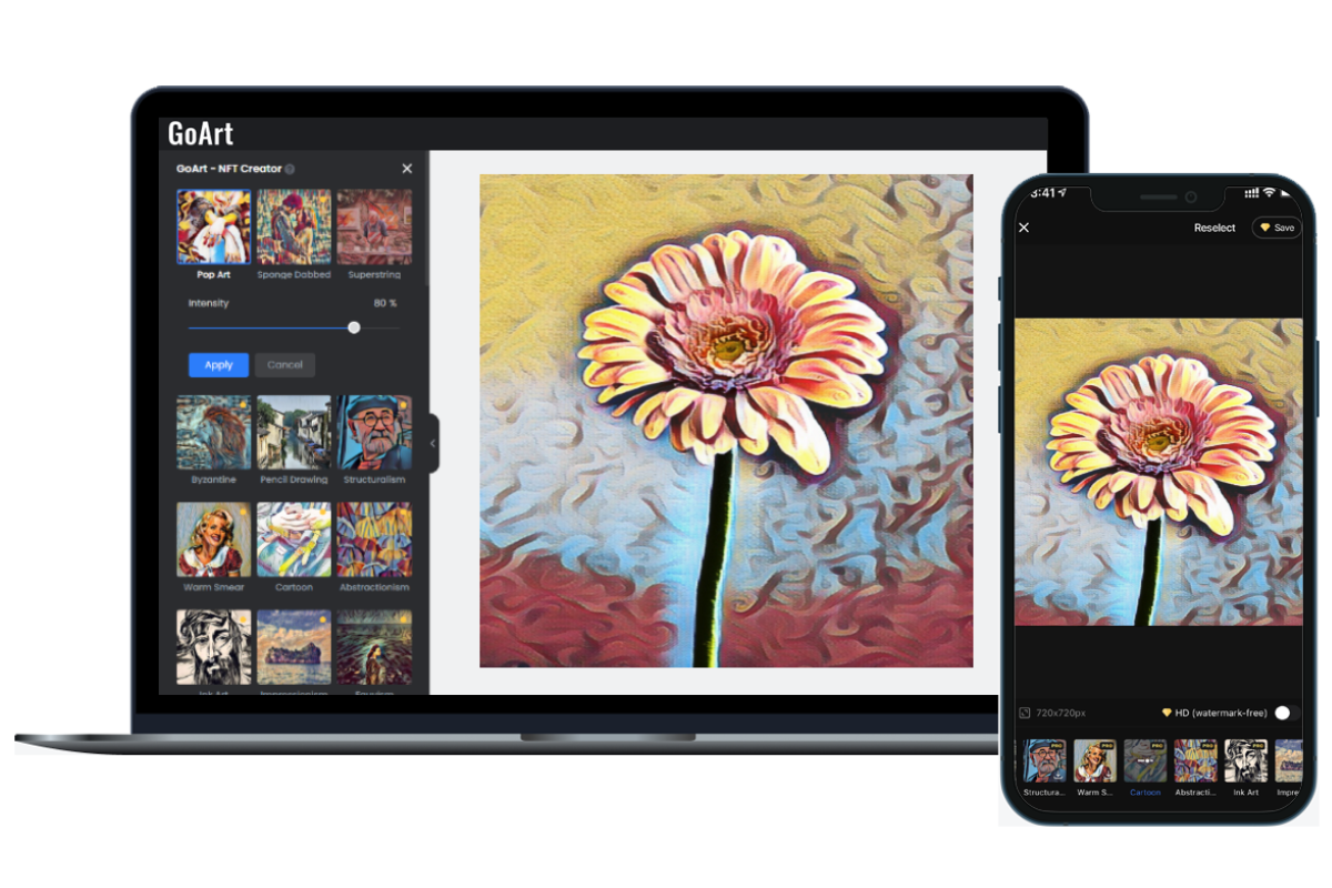 create pop art effect image on laptop and mobile device