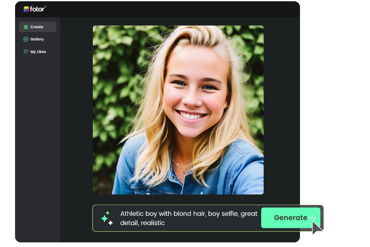 Create realistic female avatar in fotor realistic avatar creator