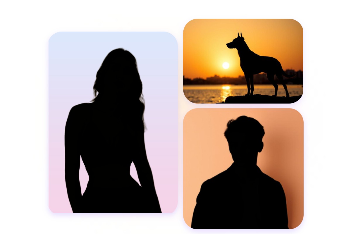 various silhouette templates in fotor