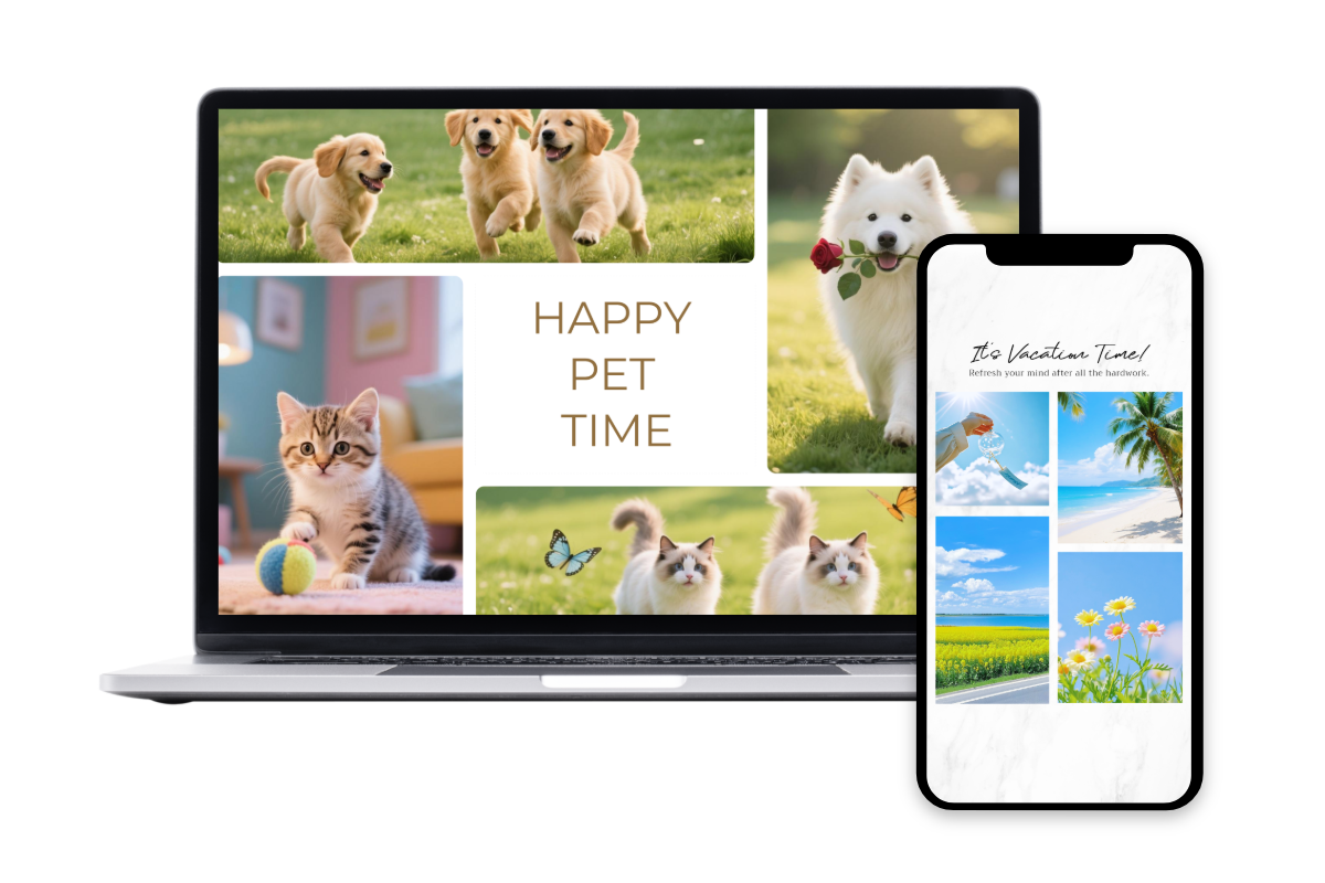 Create unique photo grids as desktop and phone wallpapers