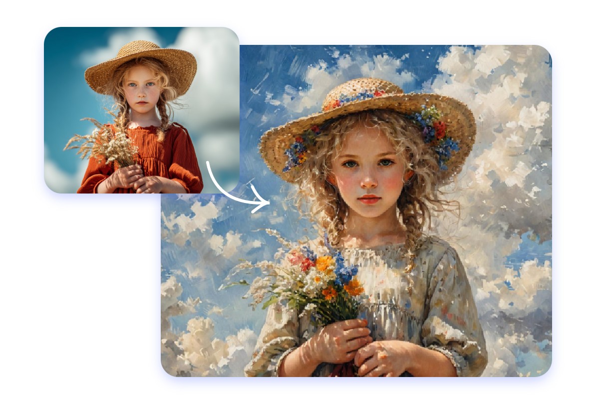 Create wallpapers in oil painting style from image