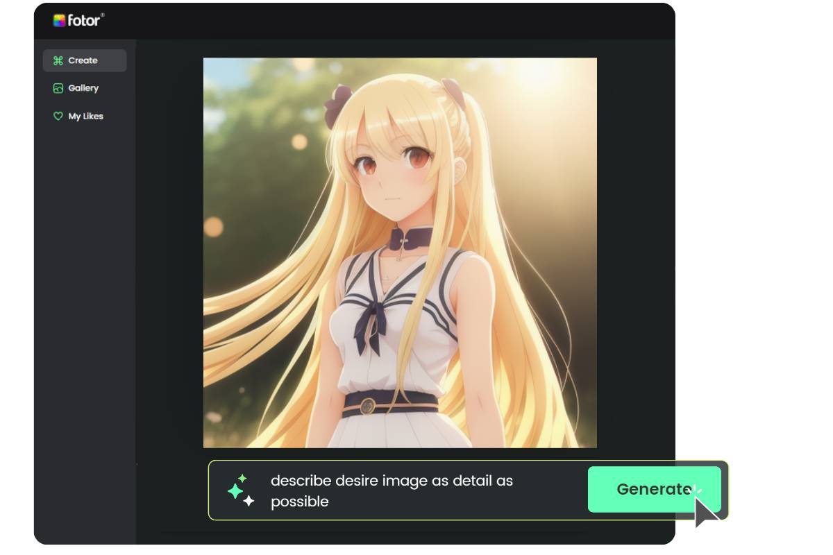 Create yellow long hair girl anime pfp in fotor anime pfp maker