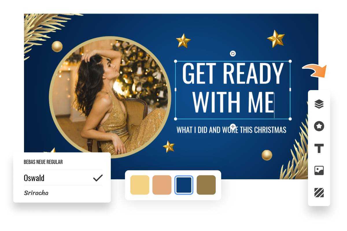 Customize a christmas-themed youtube thumbnail in Fotor