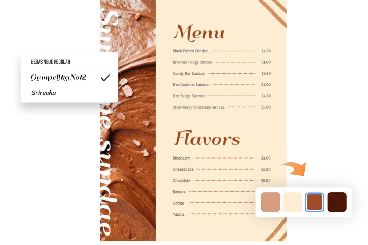 Tùy chỉnh menu với trình tạo menu Fotors