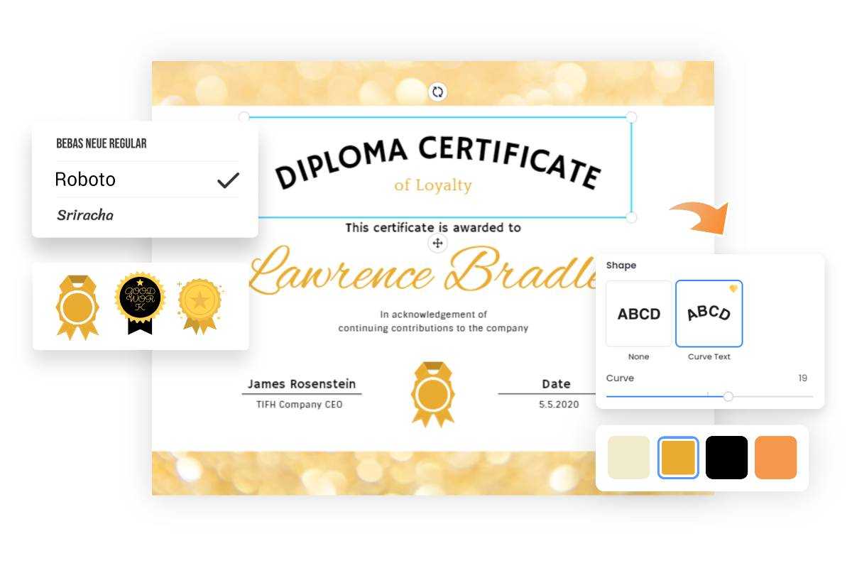 Customize font color of diploma certificate