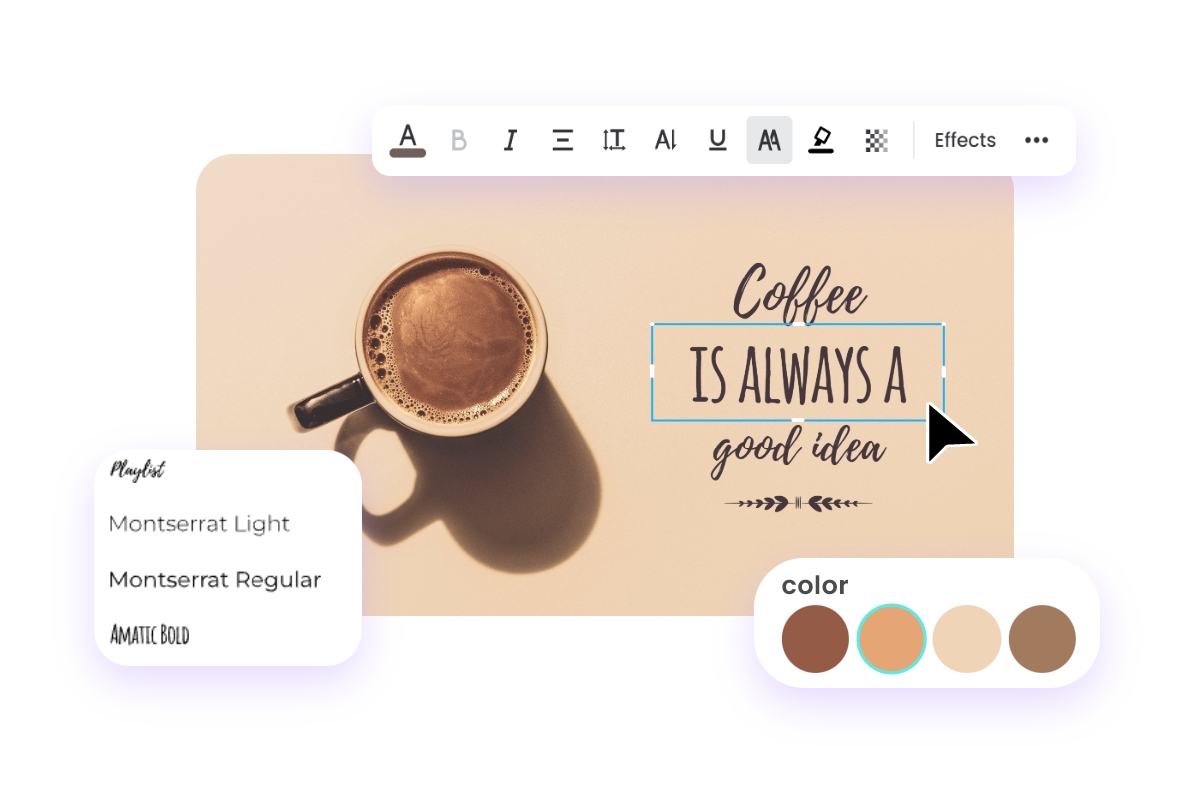 Customize photo text with various options