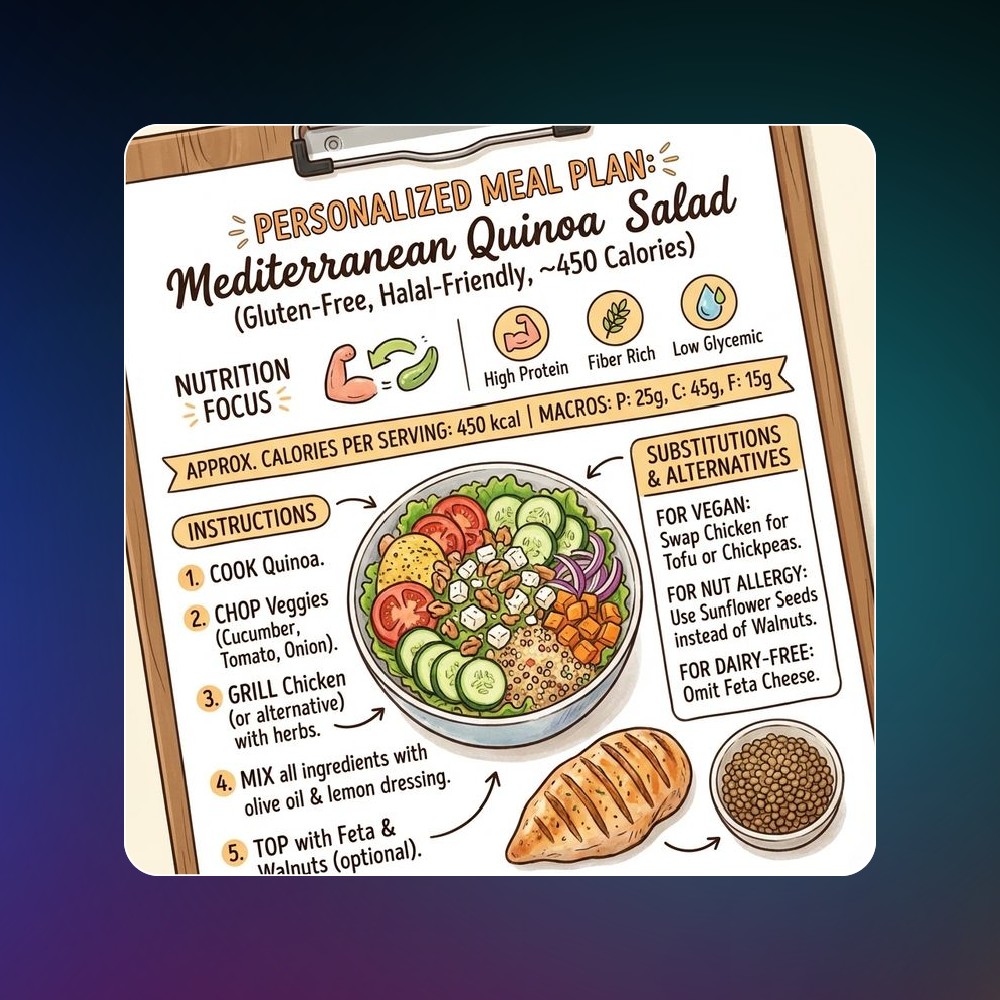 Customize recipes for allergies religion and nutrition needs