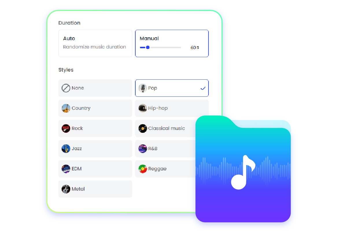 Customize the tempo style and length of jingles with fotor jingle maker