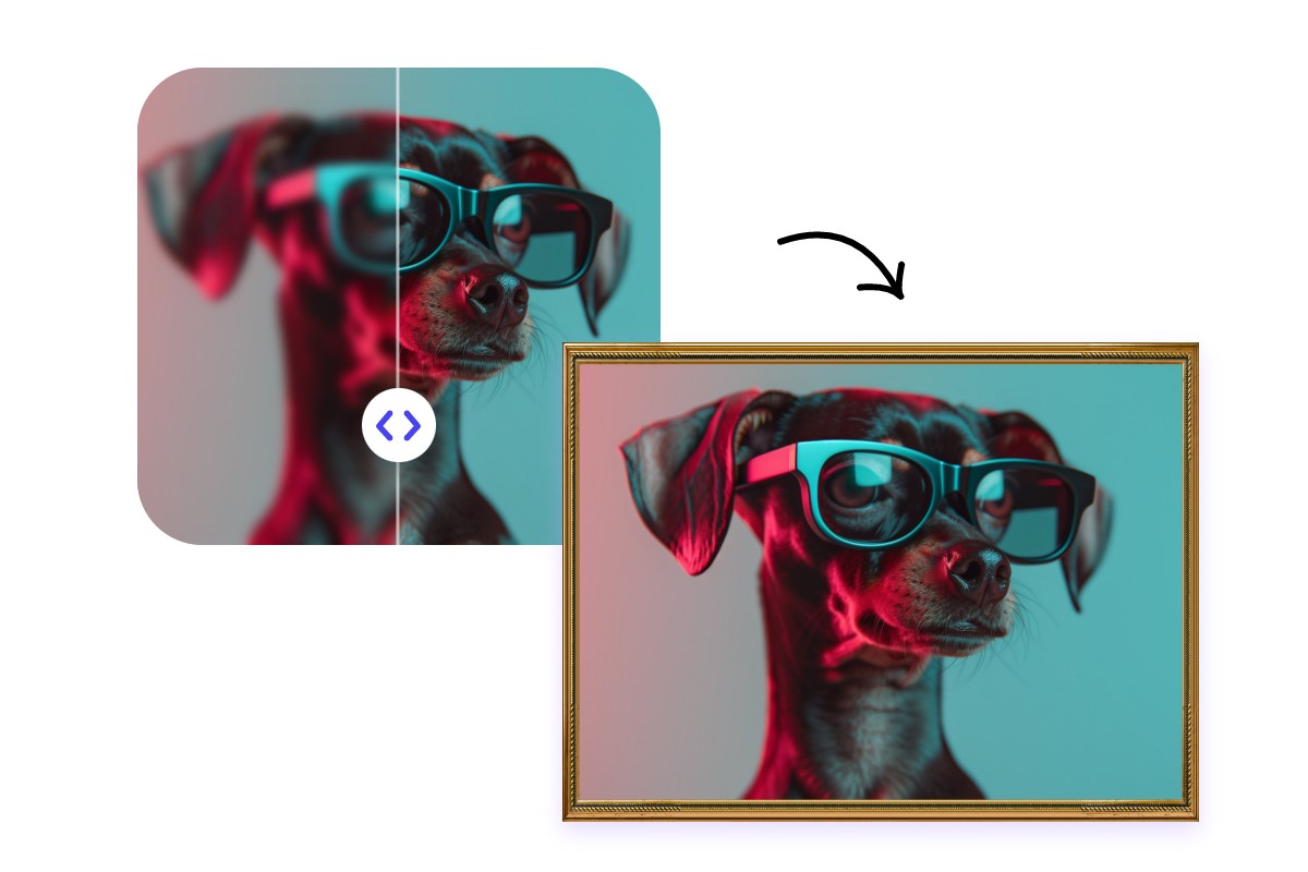 Entschärfen sie das bild mit einem hund mit brille