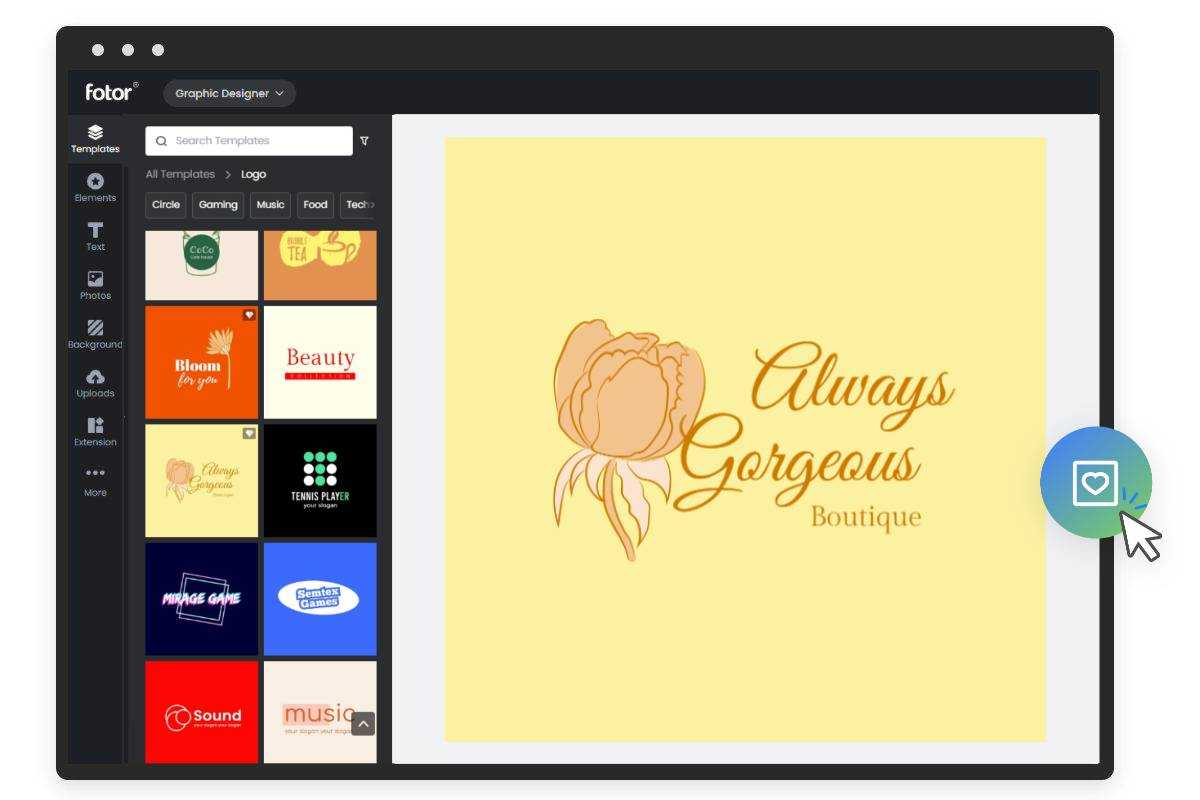 Design logo in fotor
