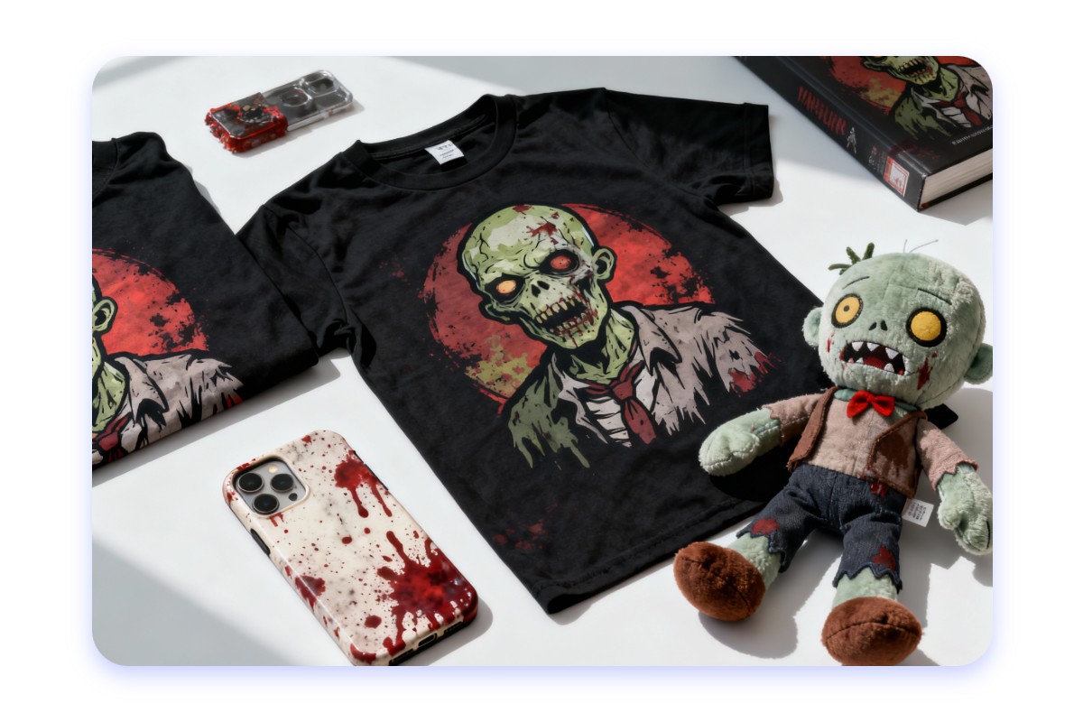 Design zombie merchandise for e commerce