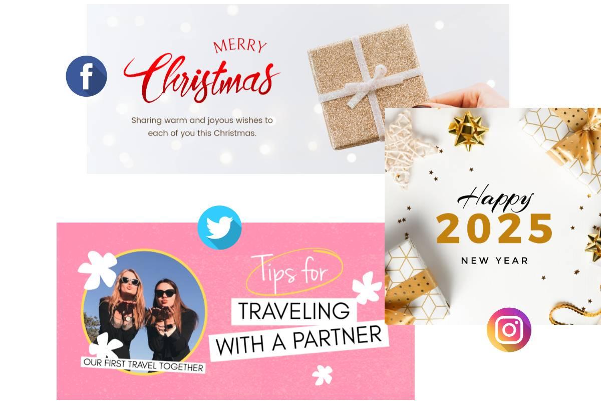 Different templates for social media platforms