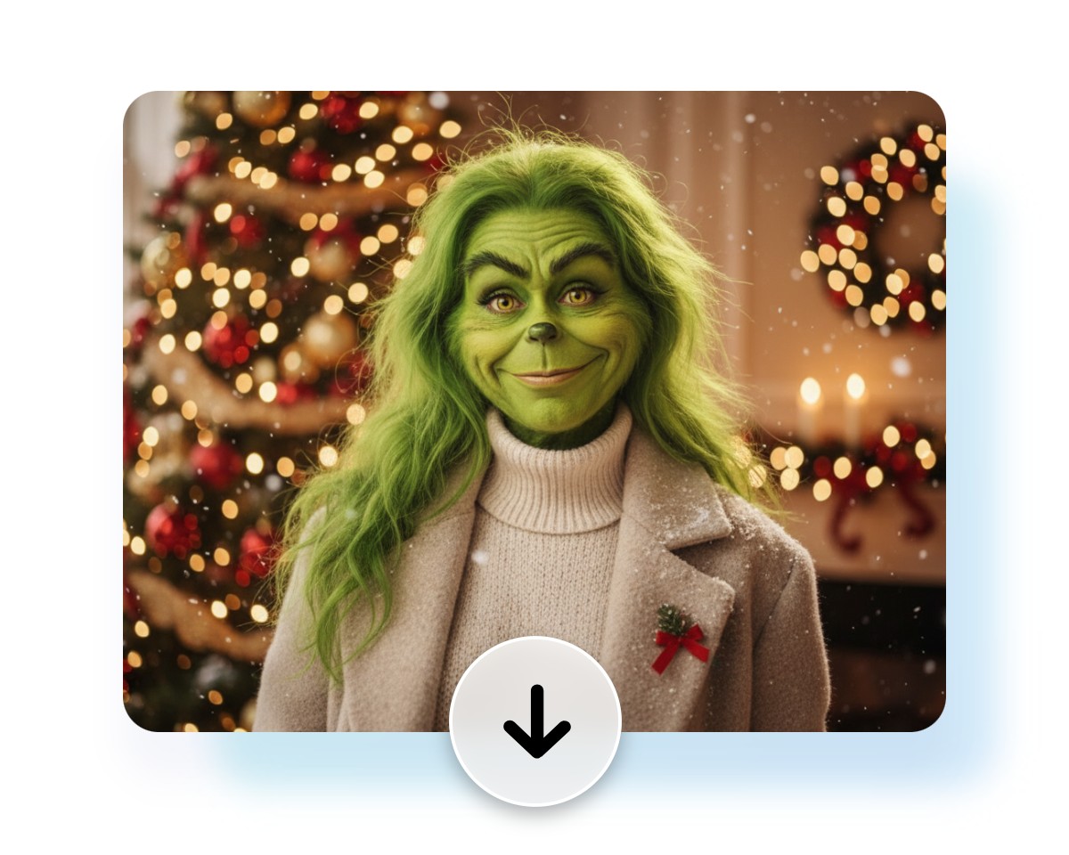 Download a grinch version of a girl from fotor