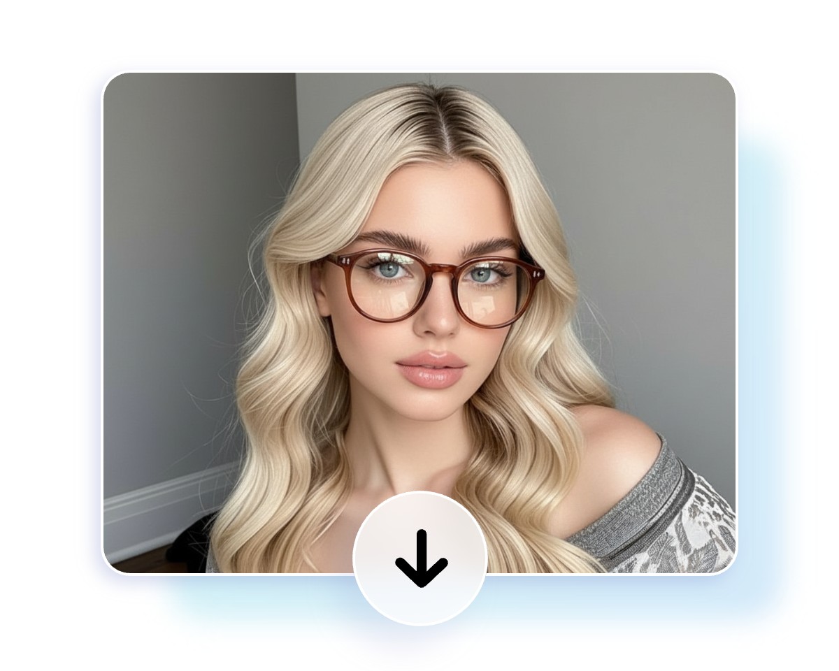 Télécharger une image d’essayage virtuel de lunettes générée avec Fotor