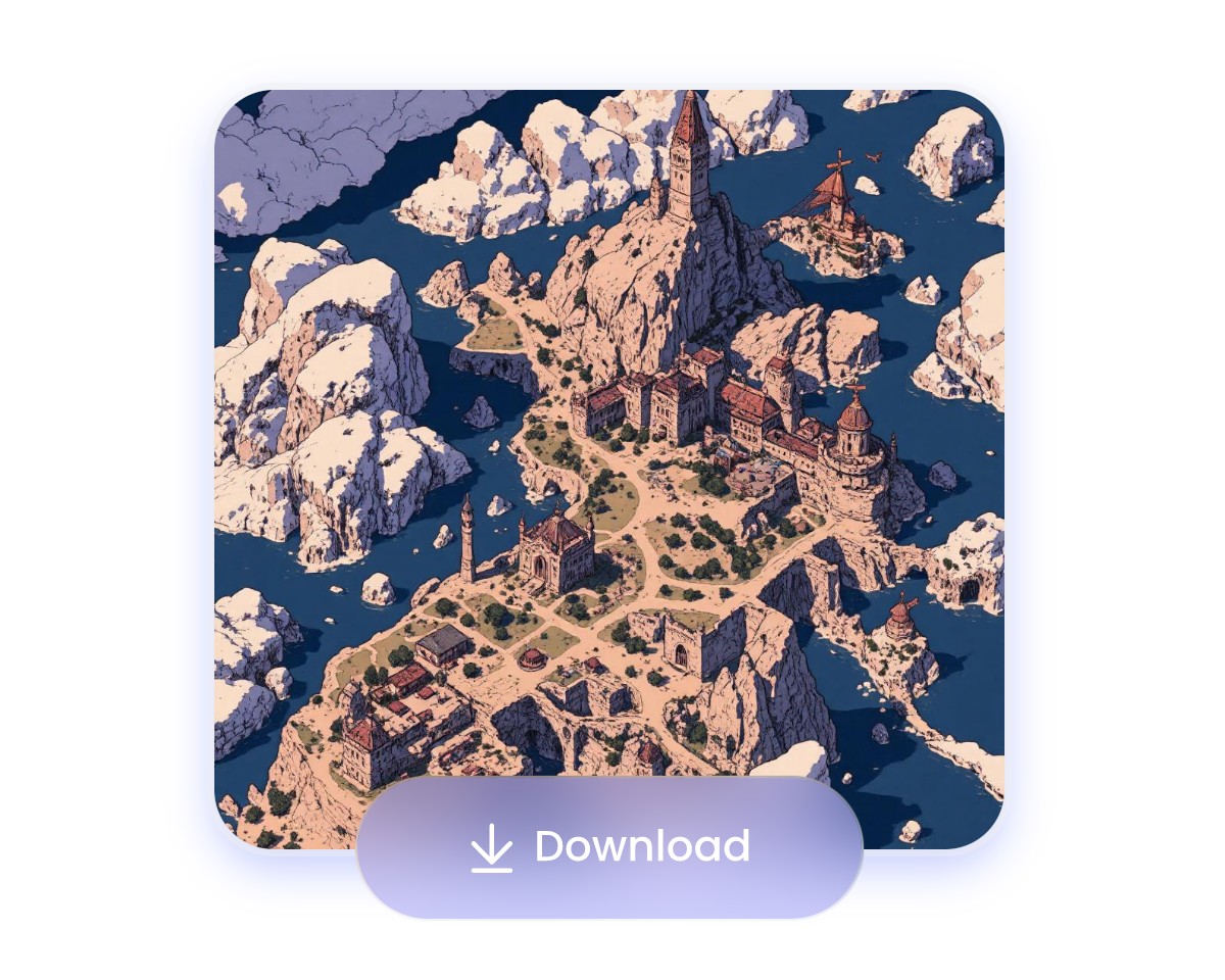 Download ai generated dnd map from fotor ai