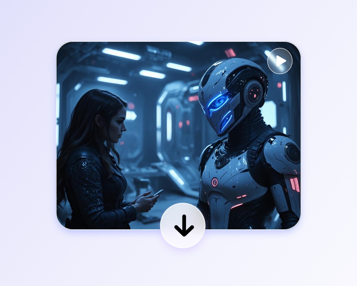 Download the ai movie of a woman and a robot in fotor