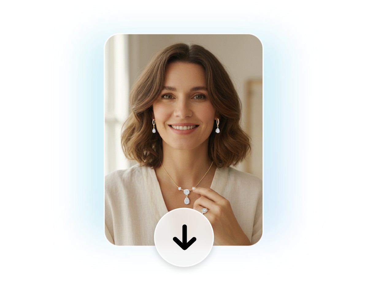 Download the jewelry added portrait photo from fotor