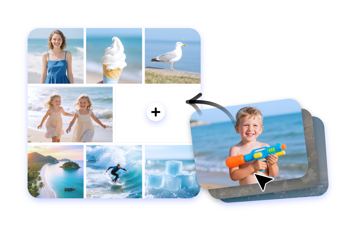 Drag your photos into fotor easy to use photo grid maker