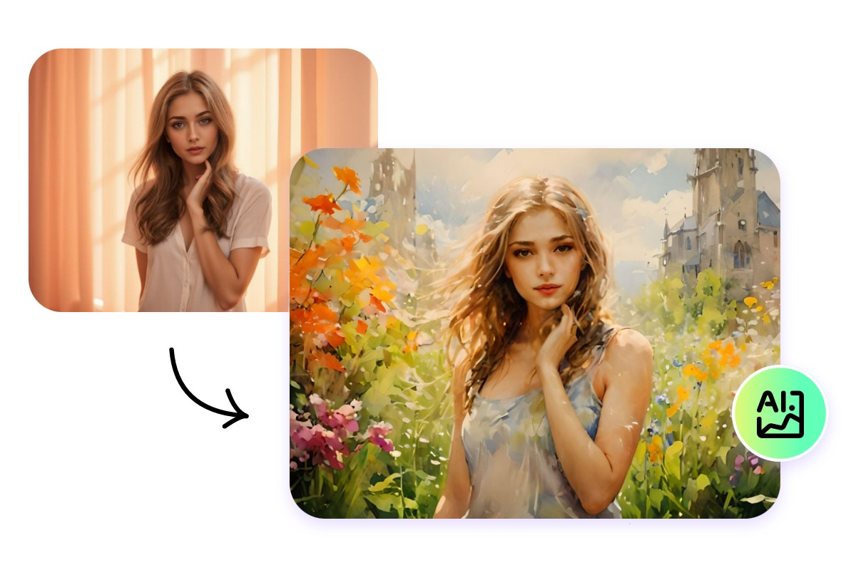 Convertir facilement un portrait féminin en peinture aquarelle avec l’IA