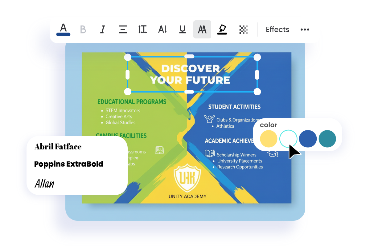 Easily customize existing brochures you uploaded