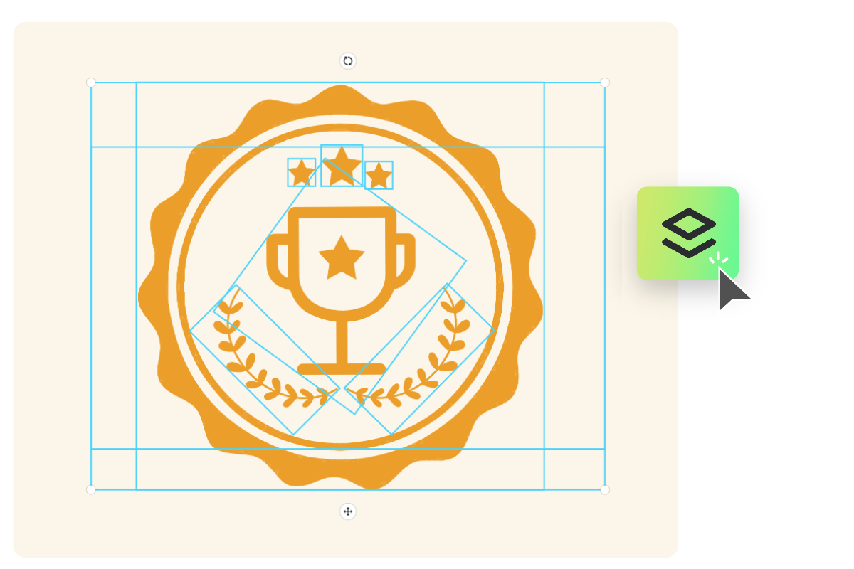 Edit icon with layers in fotor icon editor
