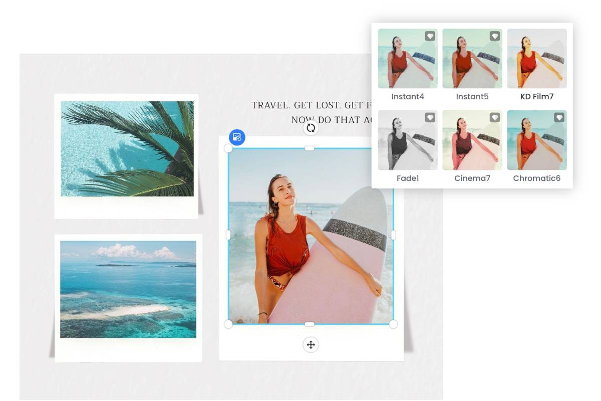 Edit photos in photo book with filters