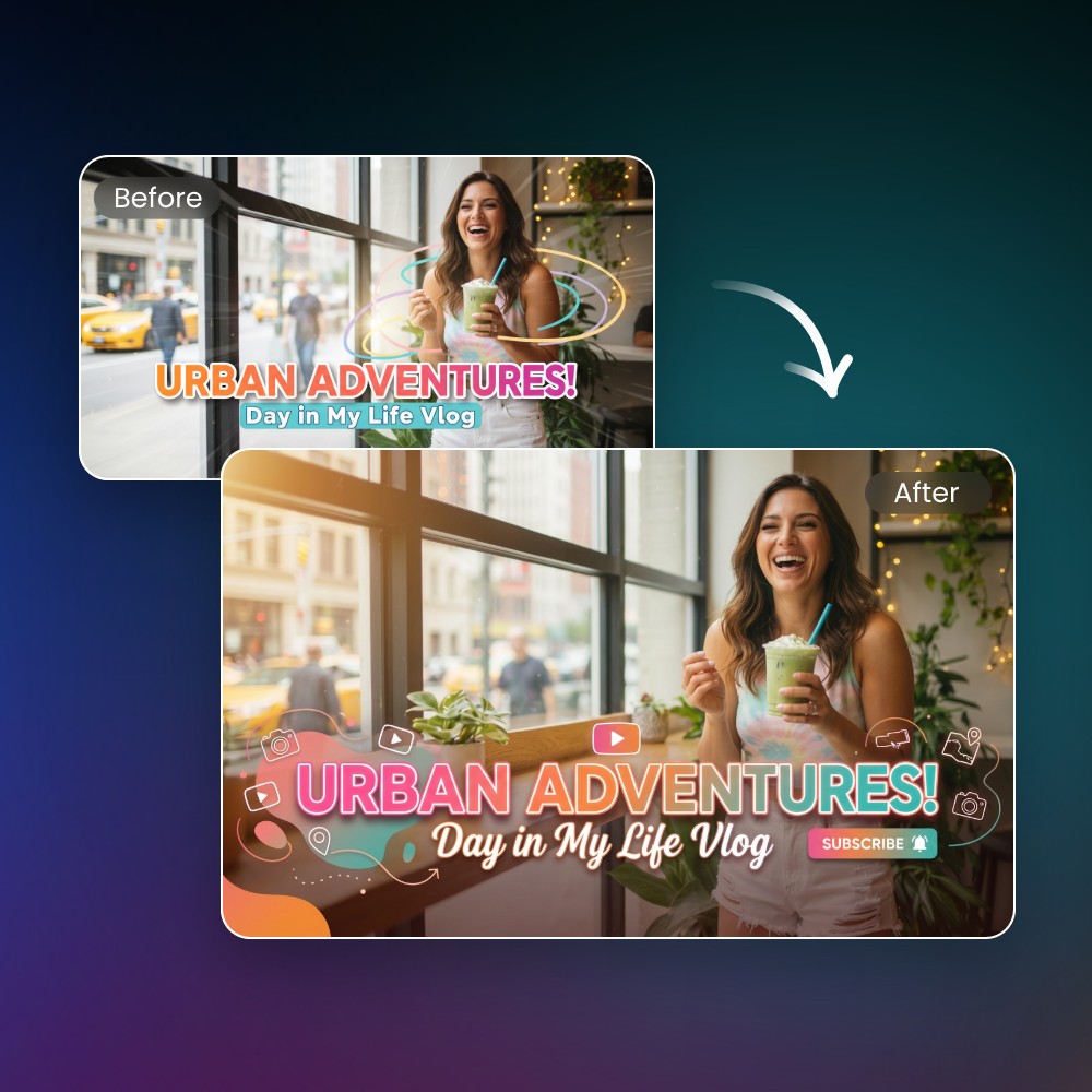 Edit text and style in your thumbnail image with Fotor seamlessly