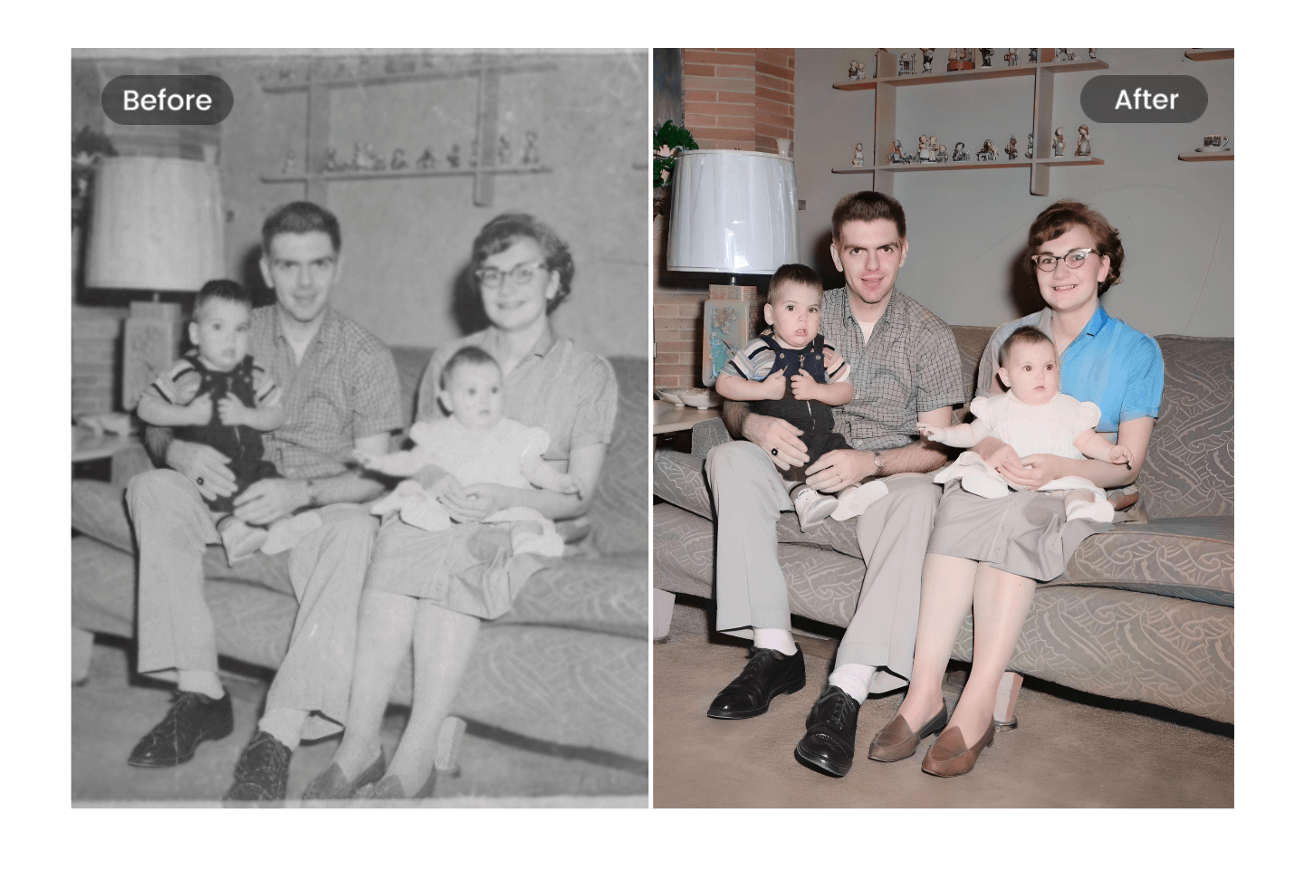 Улучшайте и окрашивайте старые черно-белые фотографии с помощью восстановителя фотографий Fotor