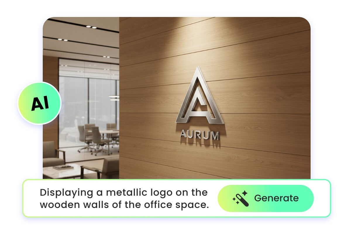 Enter a prompt to generate an ai company logo mockup