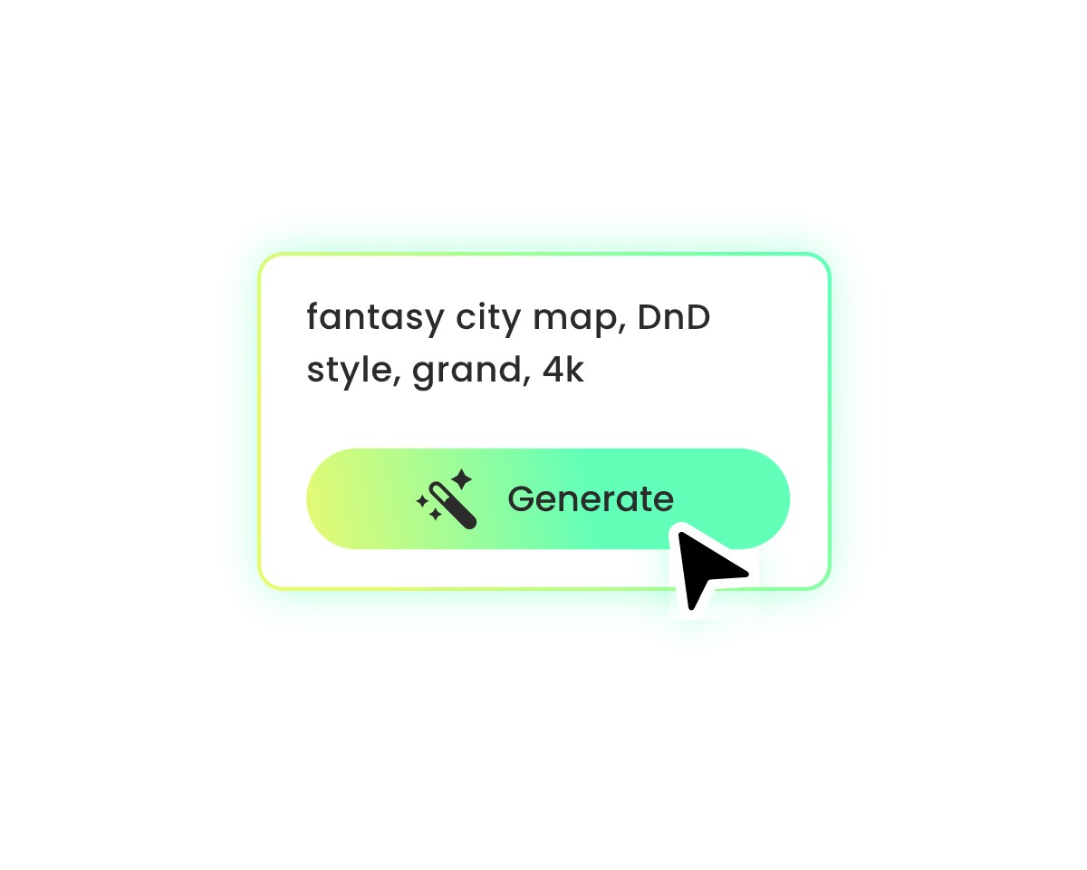 Enter text prompts to describe a dnd map in fotor ai