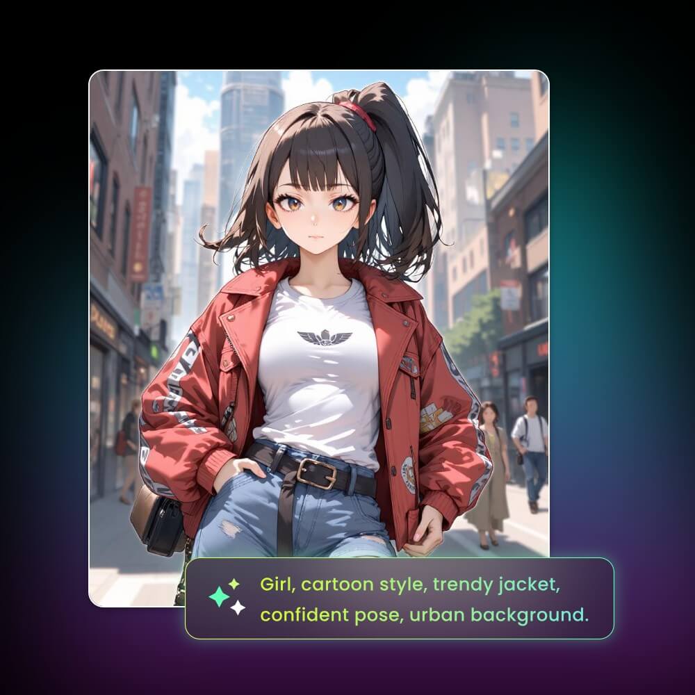 Enter text to generate an ai cartoon girl image