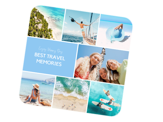 Fotor collage maker banner right travel photo collage