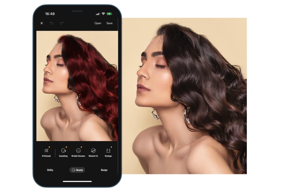 Application pour changer de couleur de cheveux