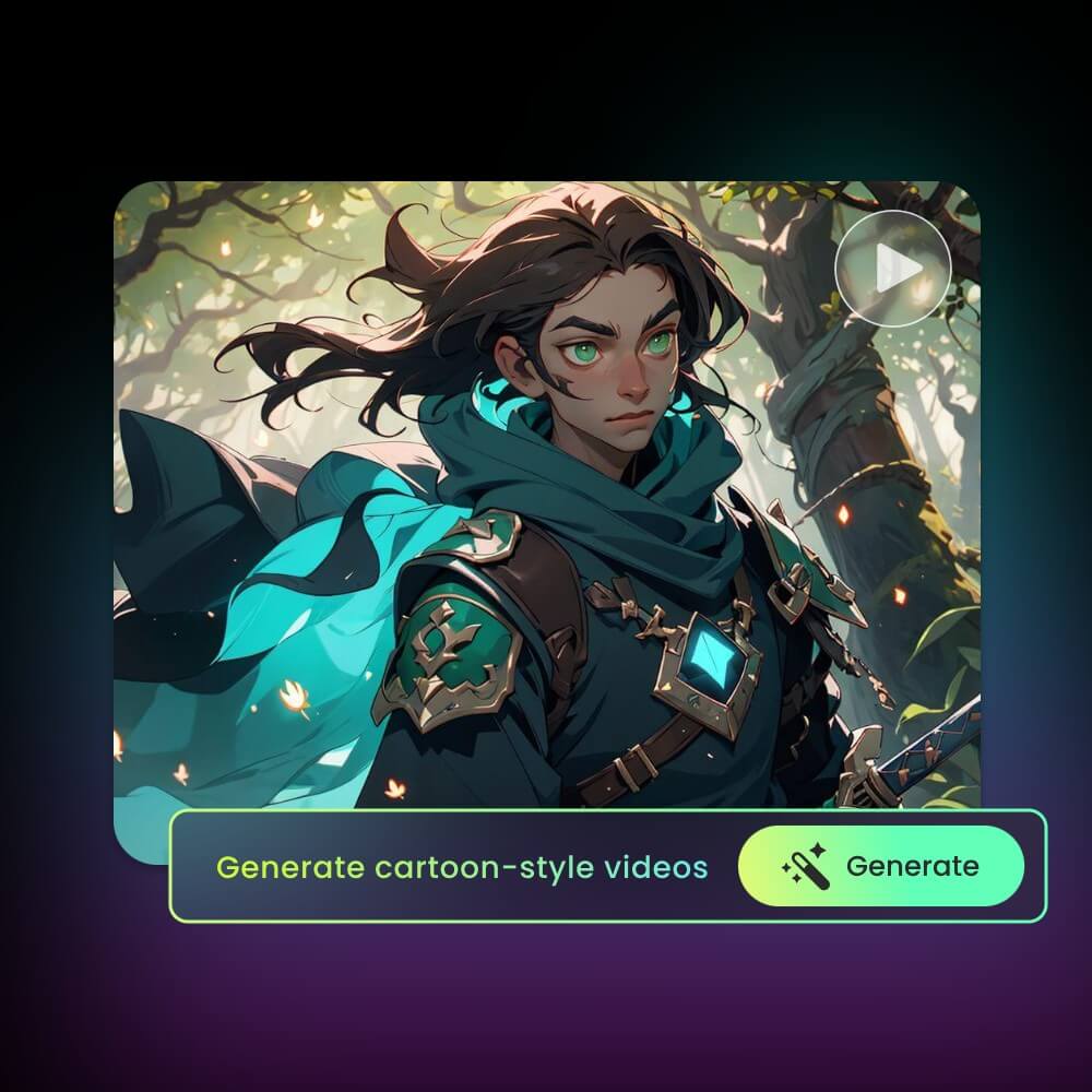 Generate a cartoon style video from text prompts
