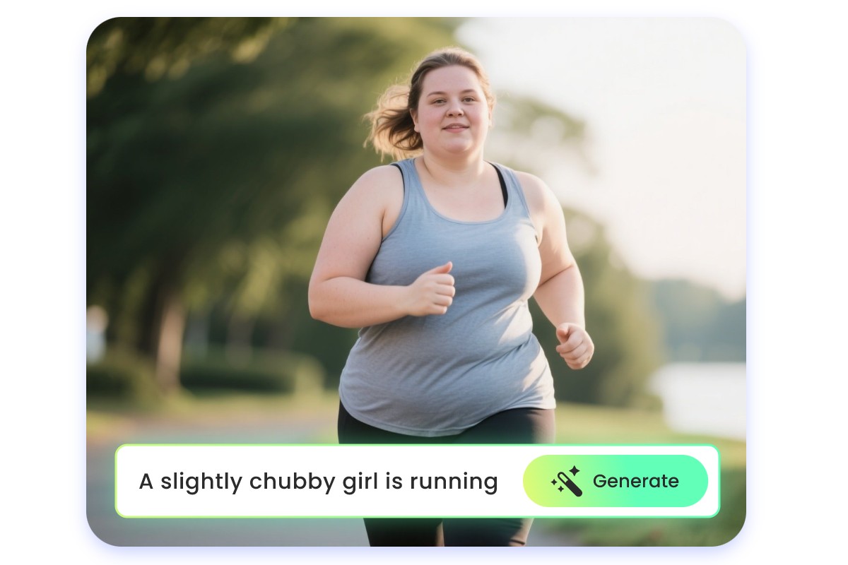Generate a cute fat girl image from text descriptions