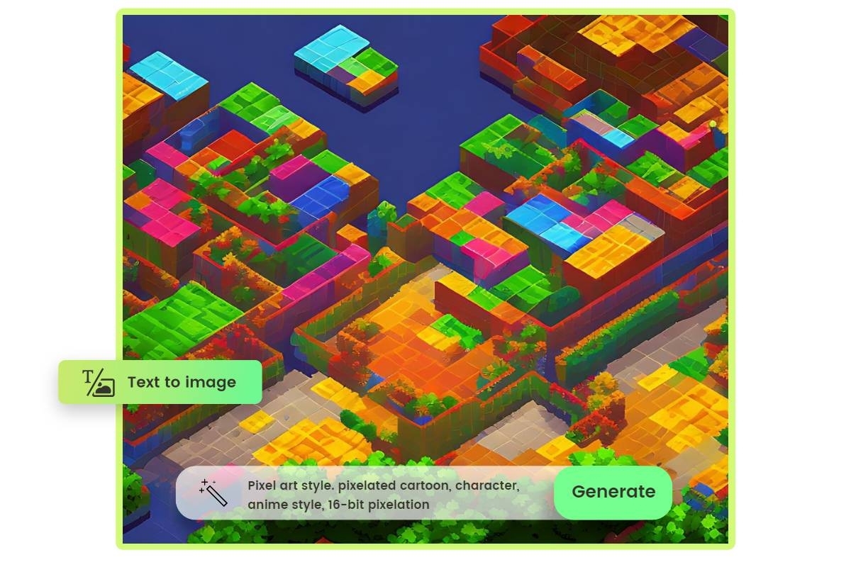 générer une carte de pixels dans le générateur AI d'art de pixels de Fotor en ligne