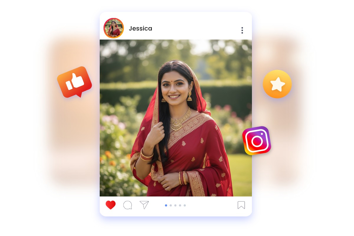 Generate ai saree photo to follow the viral trend on instagram
