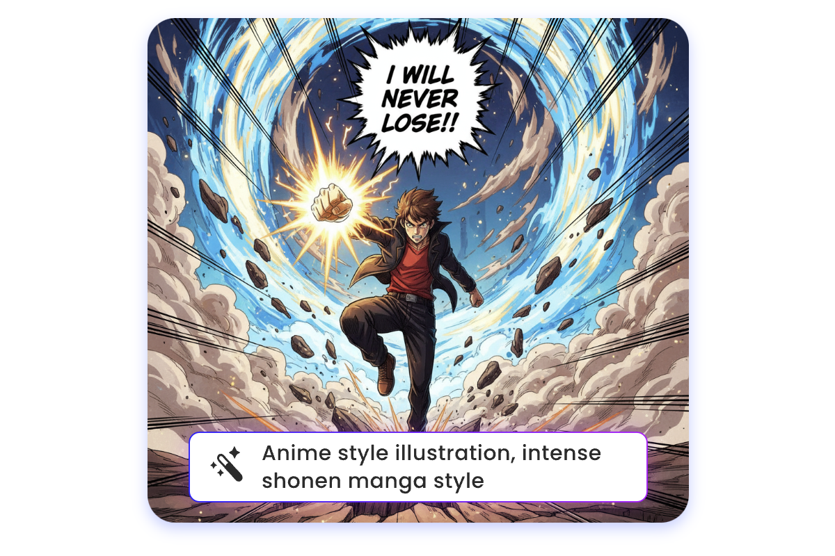 Generate an american comic from text using fotor ai comic generator