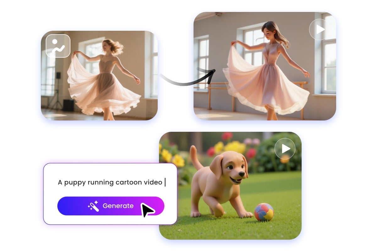 Generate cartoon videos from text and image using Fotor AI video generator