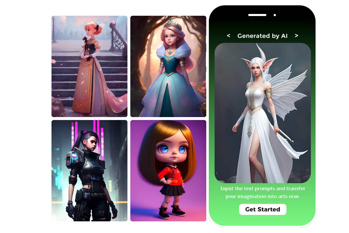 Generar personajes en la aplicación creadora de personajes de Fotor para iOS y Android