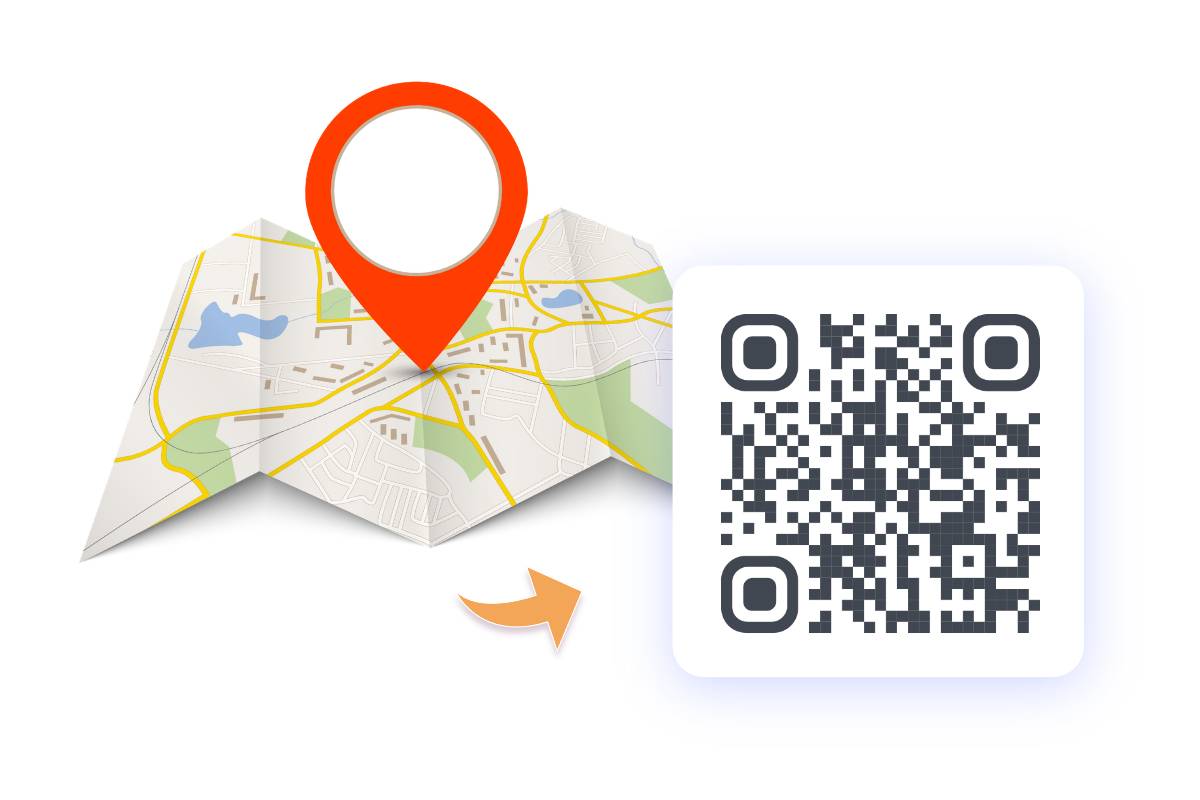 Google map with location qr code