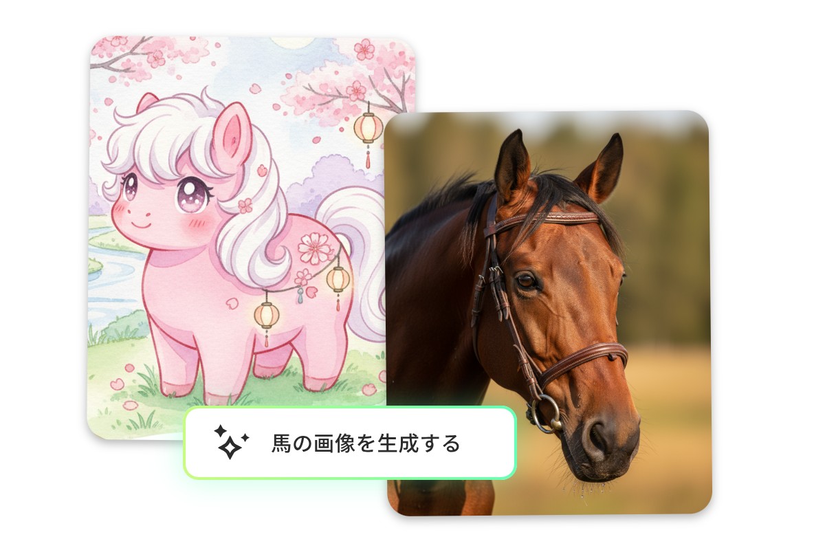AIで馬年賀状イラストを自動生成