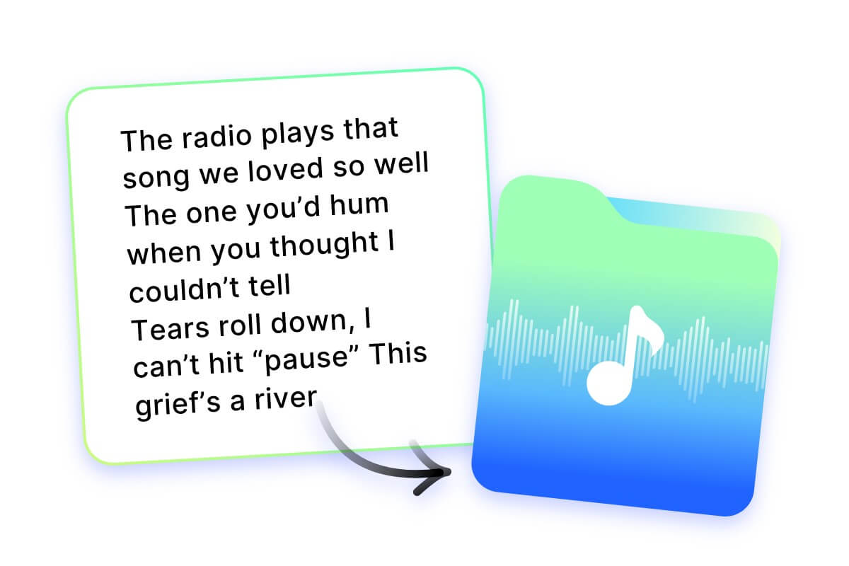 Input a set of lyrics and use ai to generate music