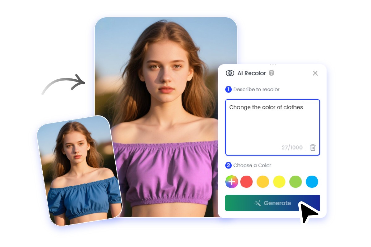 Instantly and easily swap apparel color
